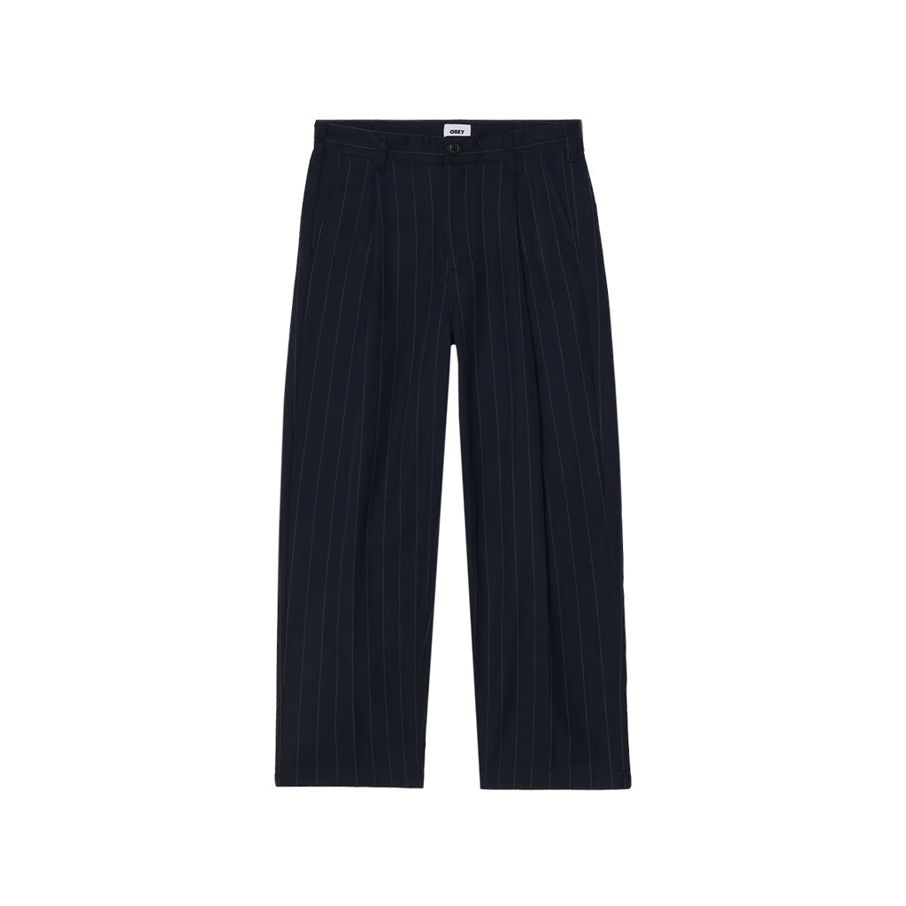 Dean Stripe Pleated Pants Midnight Navy Multi