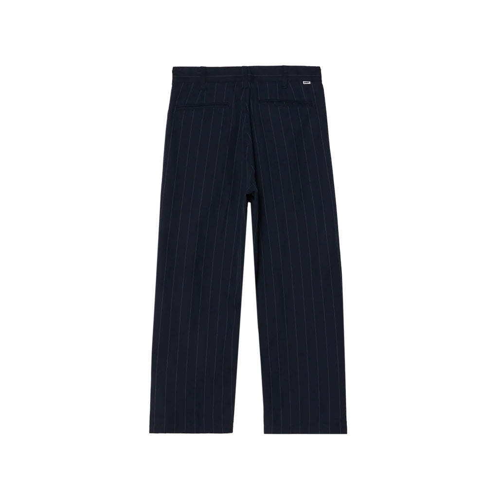 Dean Stripe Pleated Pants Midnight Navy Multi