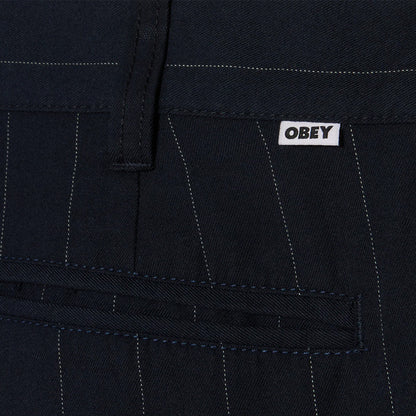 Dean Stripe Pleated Pants Midnight Navy Multi