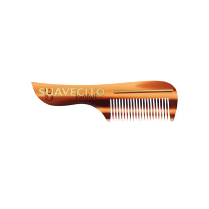 Deluxe Amber Mustache Comb on a white background 