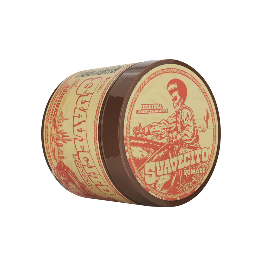 Suavecito pomade jar with vintage design on a white background