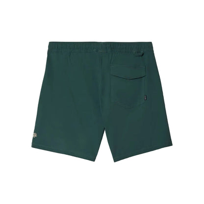 Green shorts with a pocket on a white background