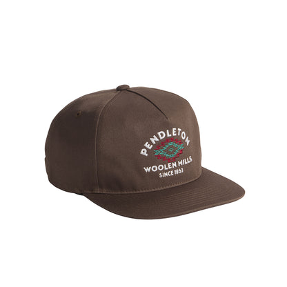 Brown cap with Pendleton Woolen Mills logo on a white background