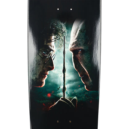 Two characters facing each other with a sword between them on a dark background