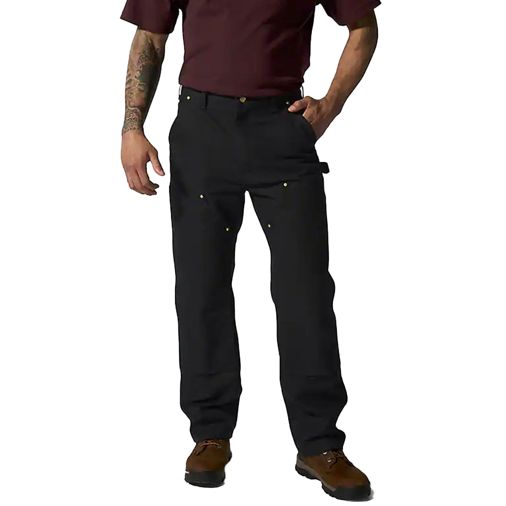 Person wearing black pants and a maroon shirt on a white background