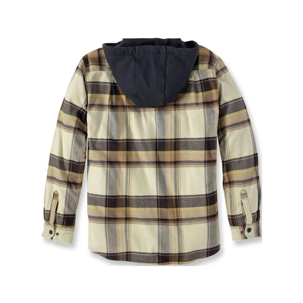 Fleece Lined Hooded Shirt Jacket Dark Brown