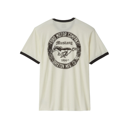 Brixton x Ford Logo on a white ringer tee 
