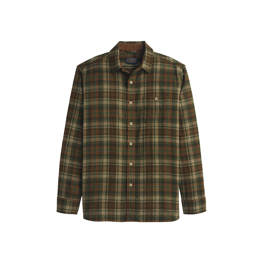 Plaid shirt with a collar on a white background