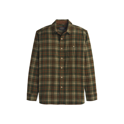 Plaid shirt with a collar on a white background