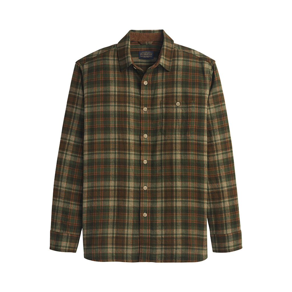 Plaid shirt with a collar on a white background