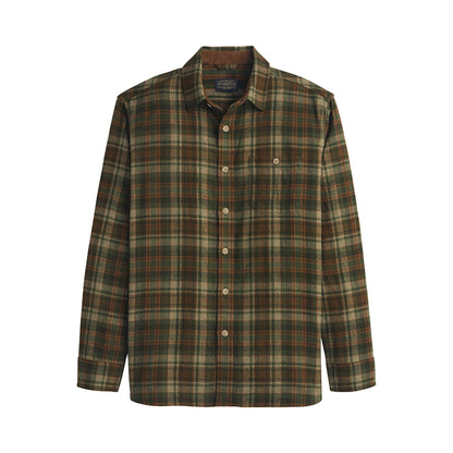 Plaid shirt with a collar on a white background