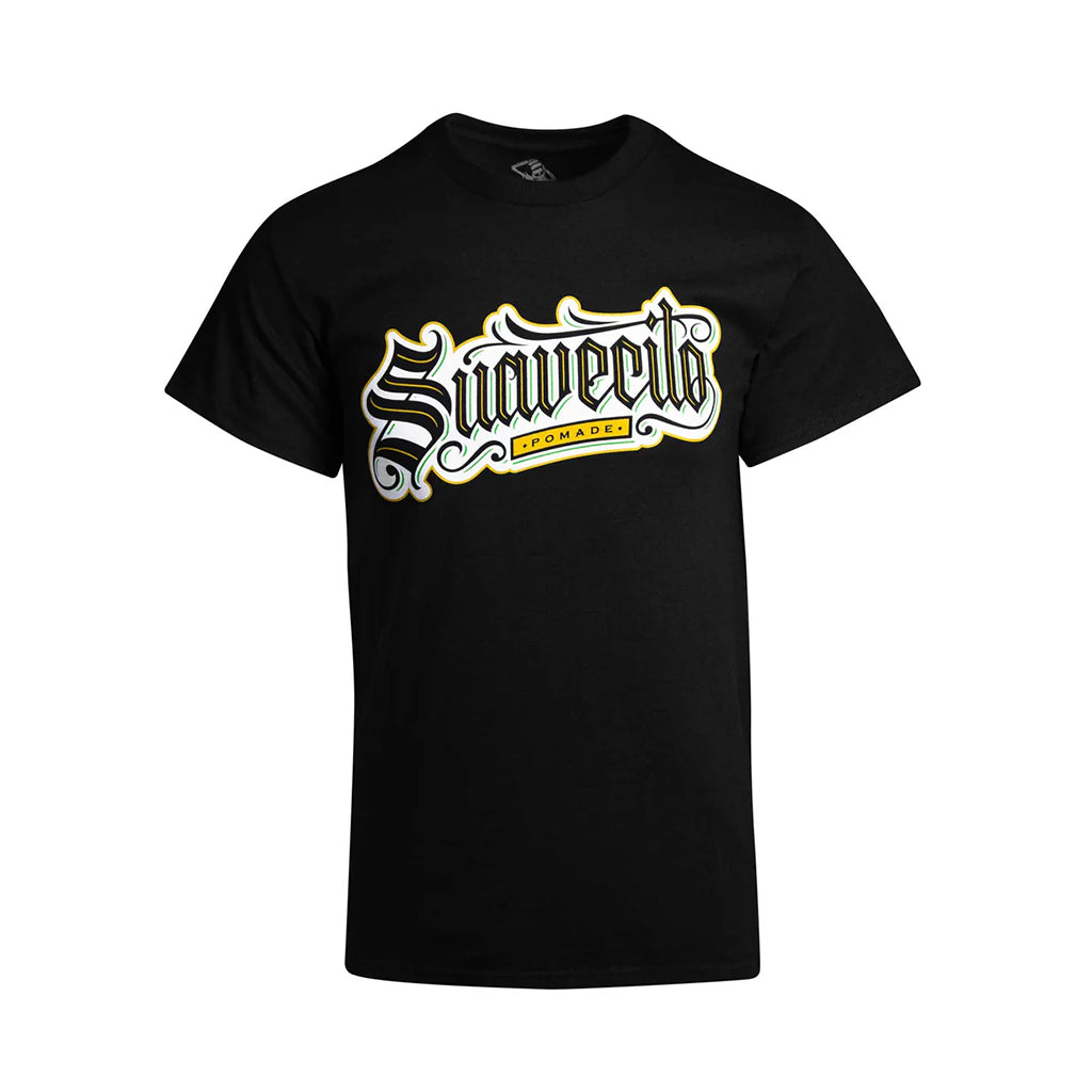 Black t-shirt with 'Sunweevil' logo on a white background