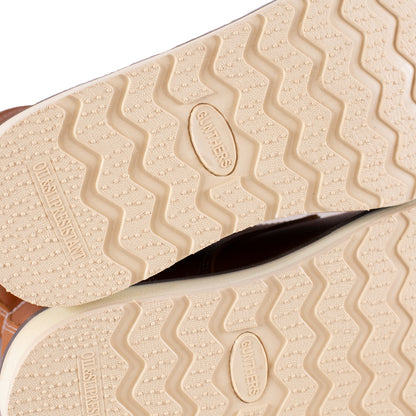Close-up of a shoe sole with wavy pattern