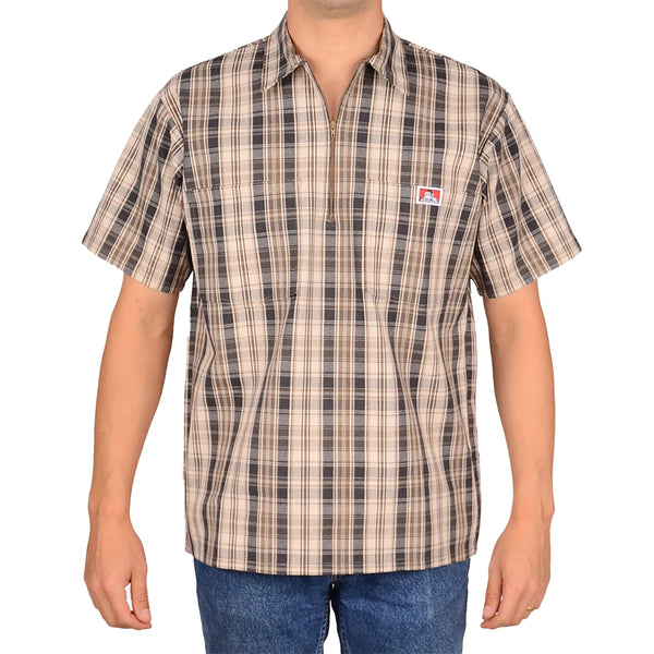 Half_Zip_Short_Sleeve_Khaki_Gr