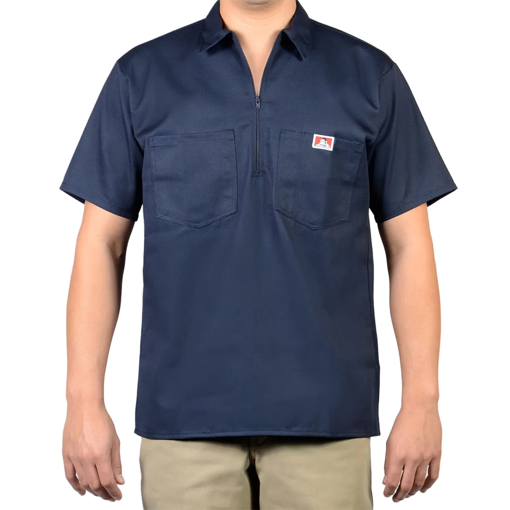 Half Zip Short Sleeve Navy