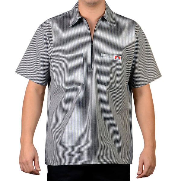 Ben Davis | Half Zip Short Sleeve Stripe Black | Shirts – Gunthers