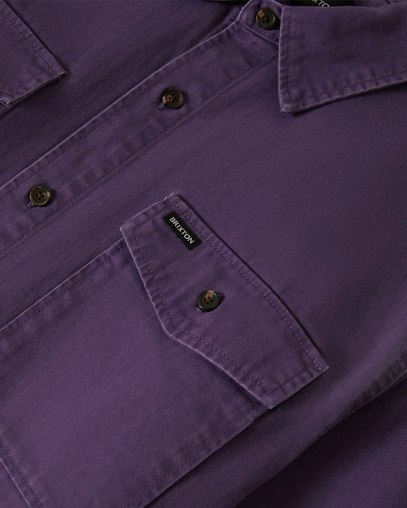 Herringbone Lightweight Relaxed Overshirt Punk Purple Herringbone