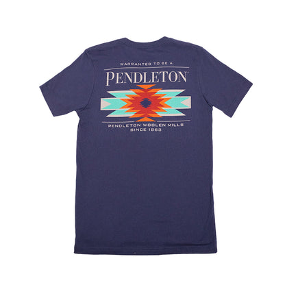 Navy blue t-shirt with Pendleton logo and design on a white background
