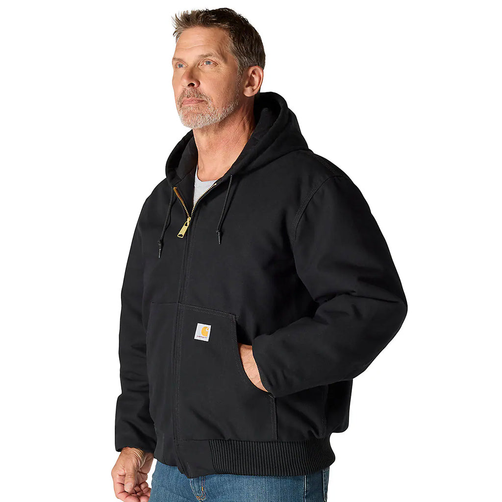 Man wearing a black hoodie on a white background