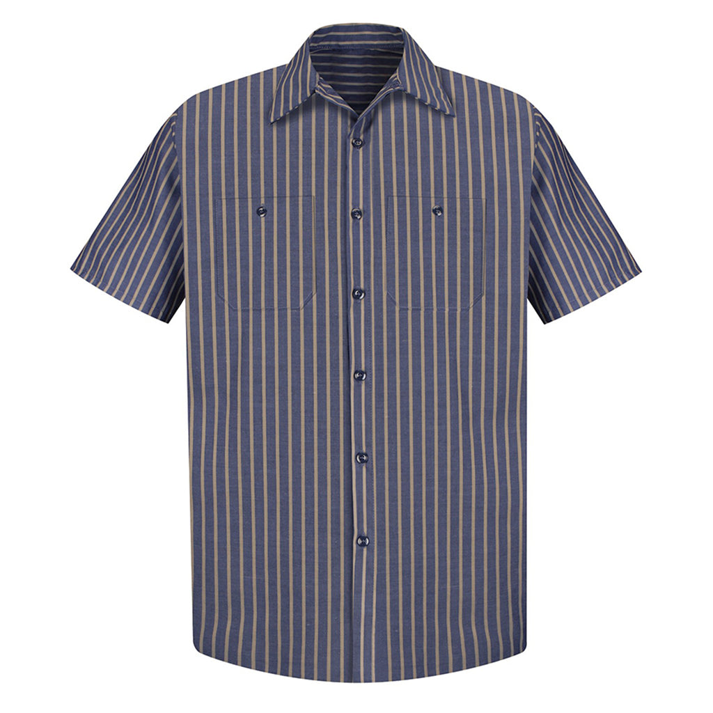 Striped short-sleeve shirt on a white background
