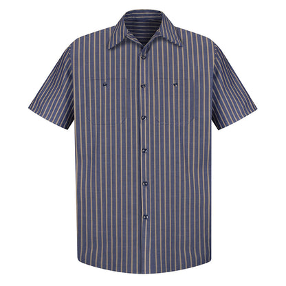 Striped short-sleeve shirt on a white background