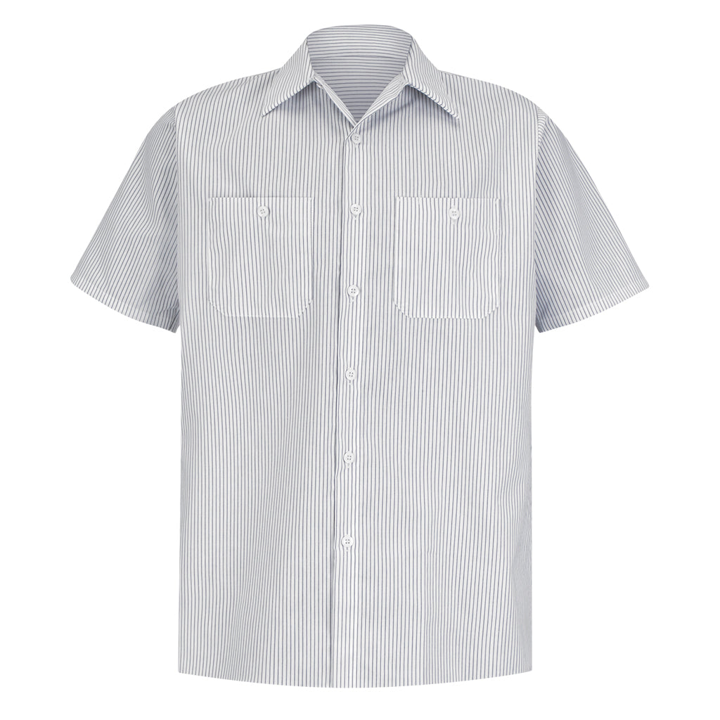 Short-sleeve shirt with a subtle pattern on a white background