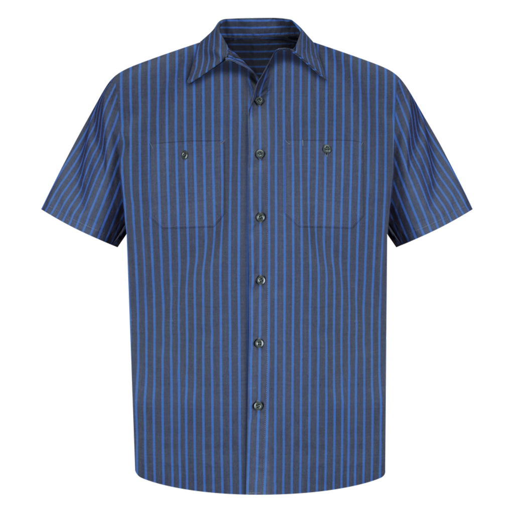 Industrial Work Shirt Blue/Charcoal Stripe