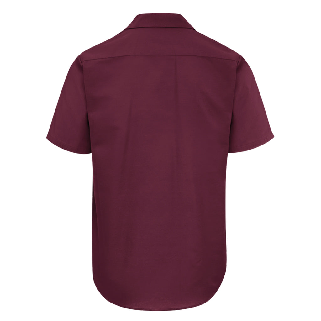 Maroon short-sleeve shirt on a white background