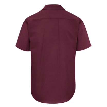 Maroon short-sleeve shirt on a white background