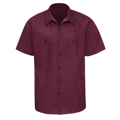 Maroon short-sleeve shirt on a white background