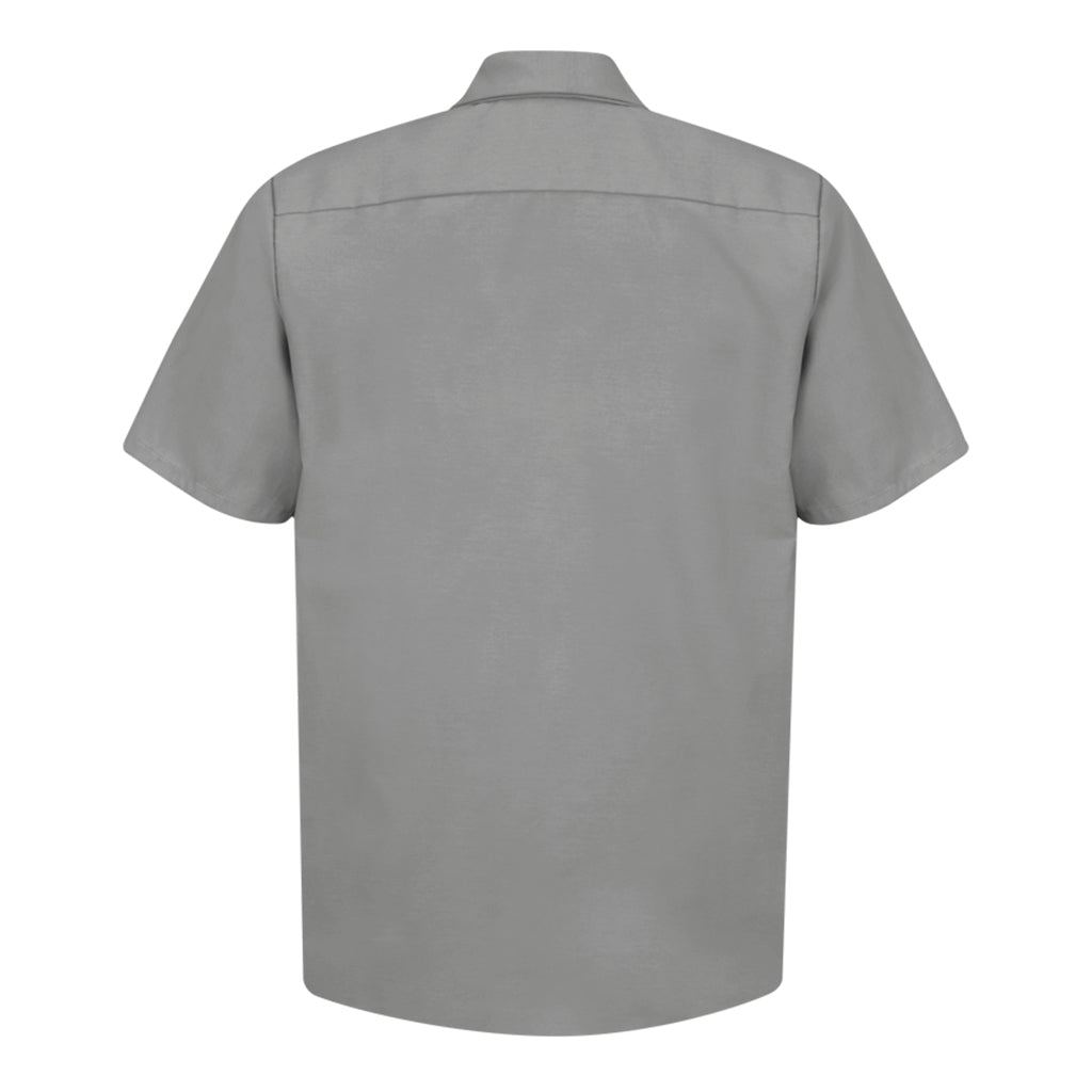 Gray short-sleeve shirt on a white background