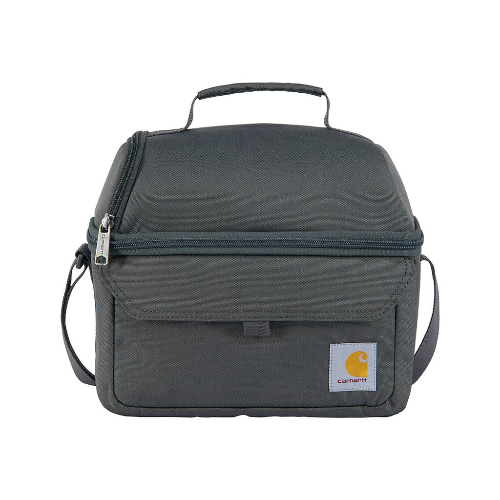 Gray insulated cooler bag with Carhartt logo on a white background