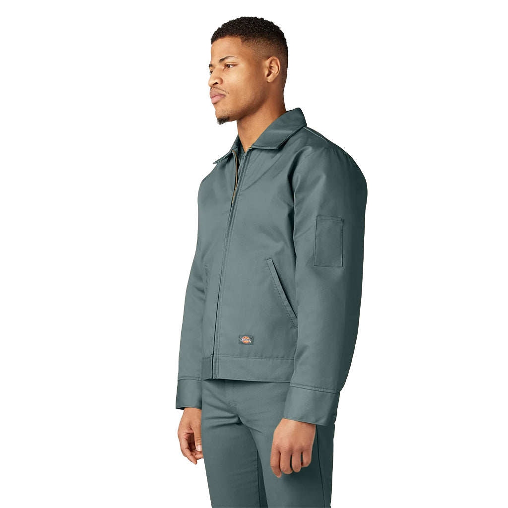 Model wearing the Insulated Eisenhower Jacket Lincoln Green