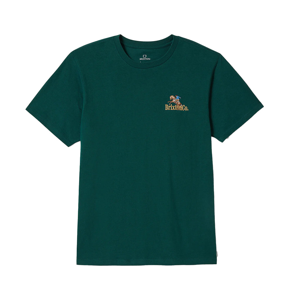 Green t-shirt with a logo on a white background