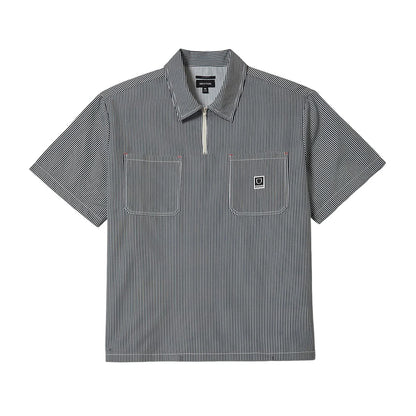 Journey Lightweight S/S Woven Navy/White Stripe
