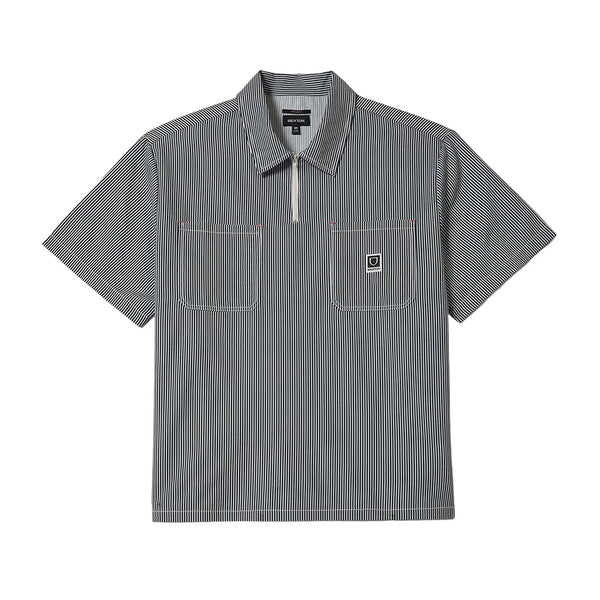 ミュージシャン (VAWSpremiumONLINElimited] Stripe Shirt Brixton | Journey Lightweight S/S Woven Navy/White Stripe | Shirt