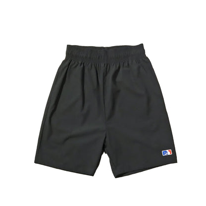 Black shorts with a logo on a white background