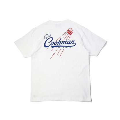 White t-shirt with 'Cookman Los Angeles' logo on a white background