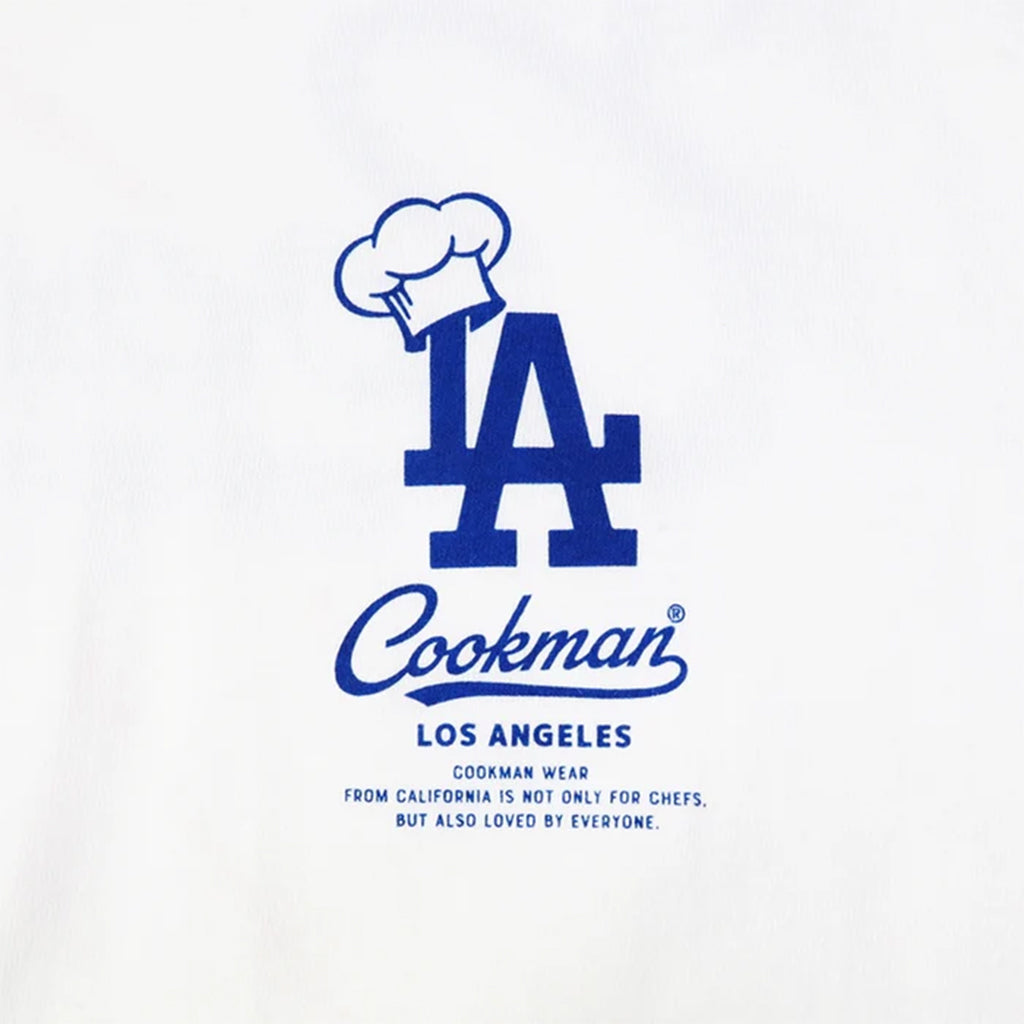 Cookman Los Angeles logo with blue lettering and chef hat on a white background