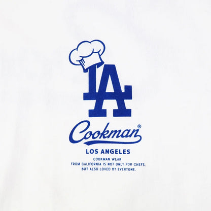 Cookman Los Angeles logo with blue lettering and chef hat on a white background