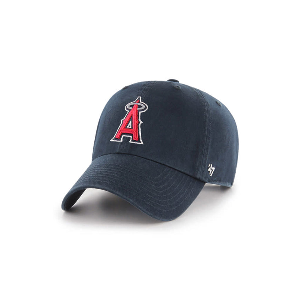 Navy blue cap with a red Angels A logo on a white background