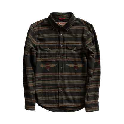 Flannel shirt with a pattern on a white background