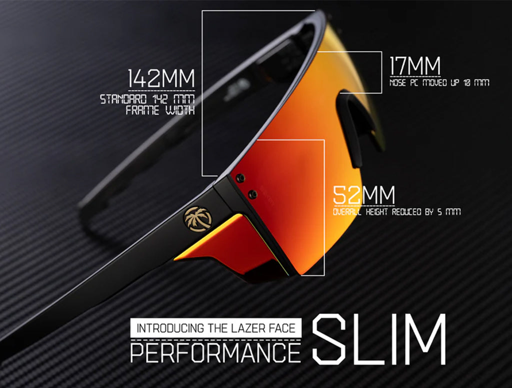 Sunglasses with specifications on a black background