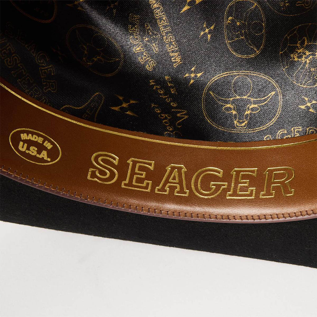Close-up of a Seager product with branding and design details.