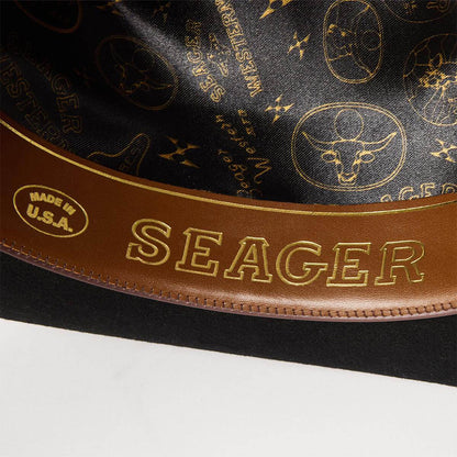 Close-up of a Seager product with branding and design details.