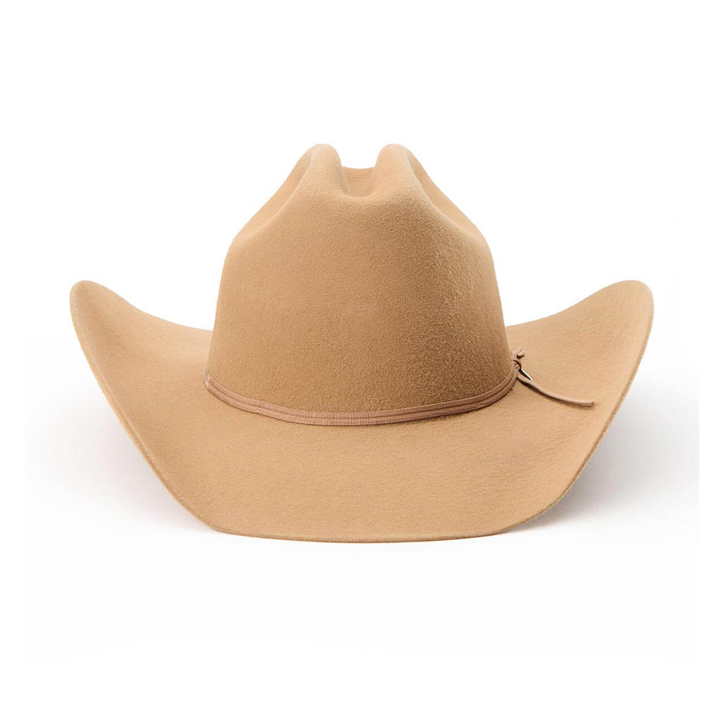 Tan cowboy hat on a white background