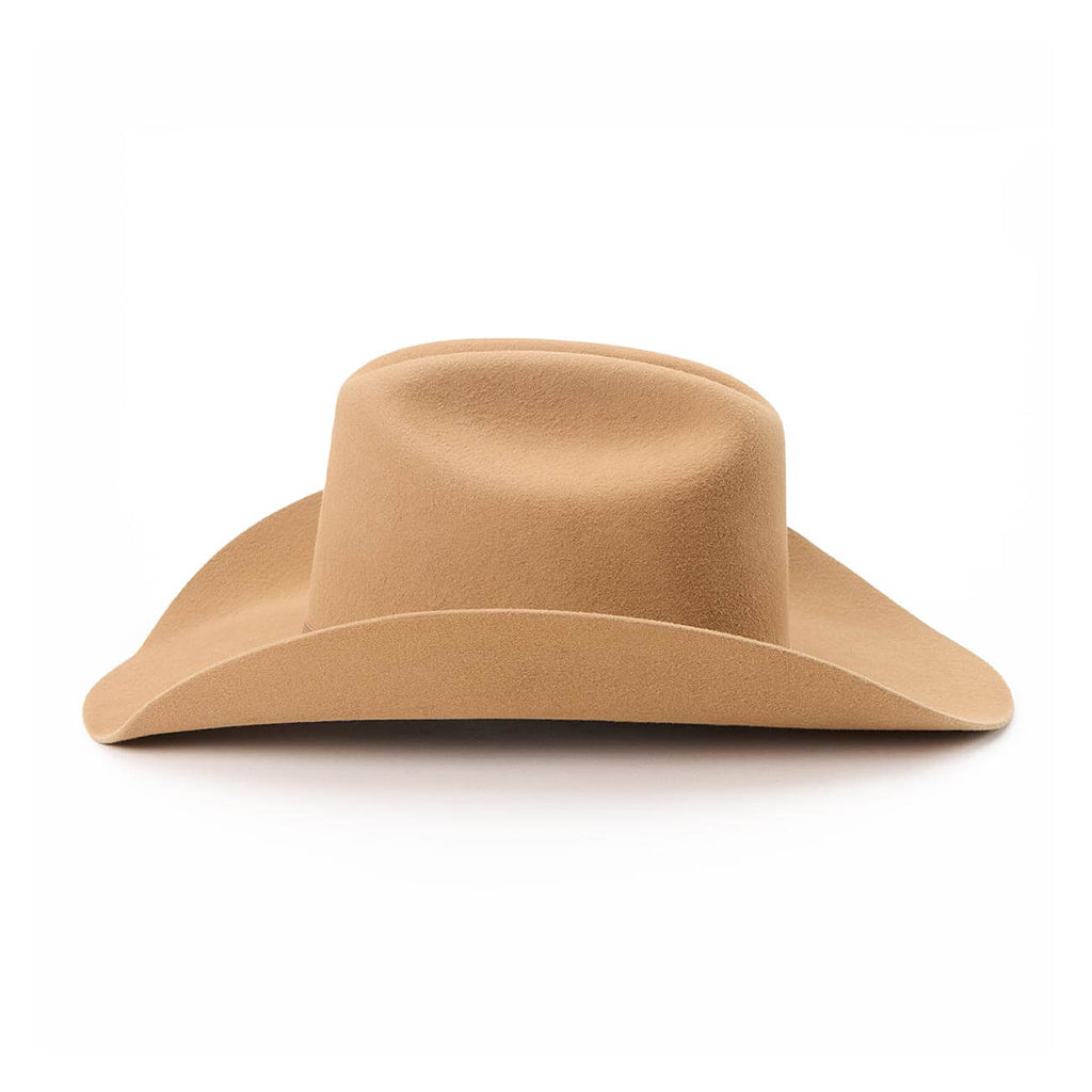 Tan cowboy hat on a white background