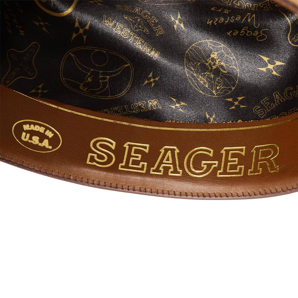 Close-up of a Seager product with branding and design details.