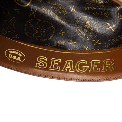 Close-up of a Seager product with branding and design details.