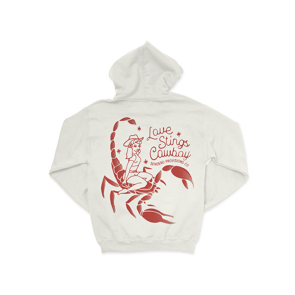 Love Stings Hoodie Vintage White